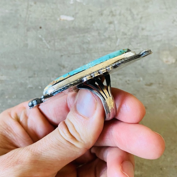 SOLD ♥️ Apache ♥️ Rosella Paxson Sterling Silver & Turquoise Ring - Picture 5 of 14
